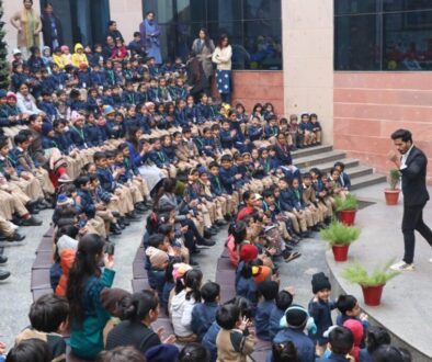 A magic show was organized for the students of classes pre-nursery to III