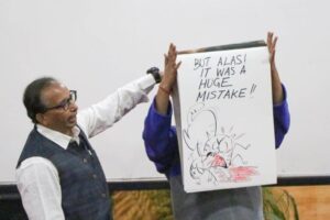 Cartooning Masterclass was conducted for Grades 5 and 9-4