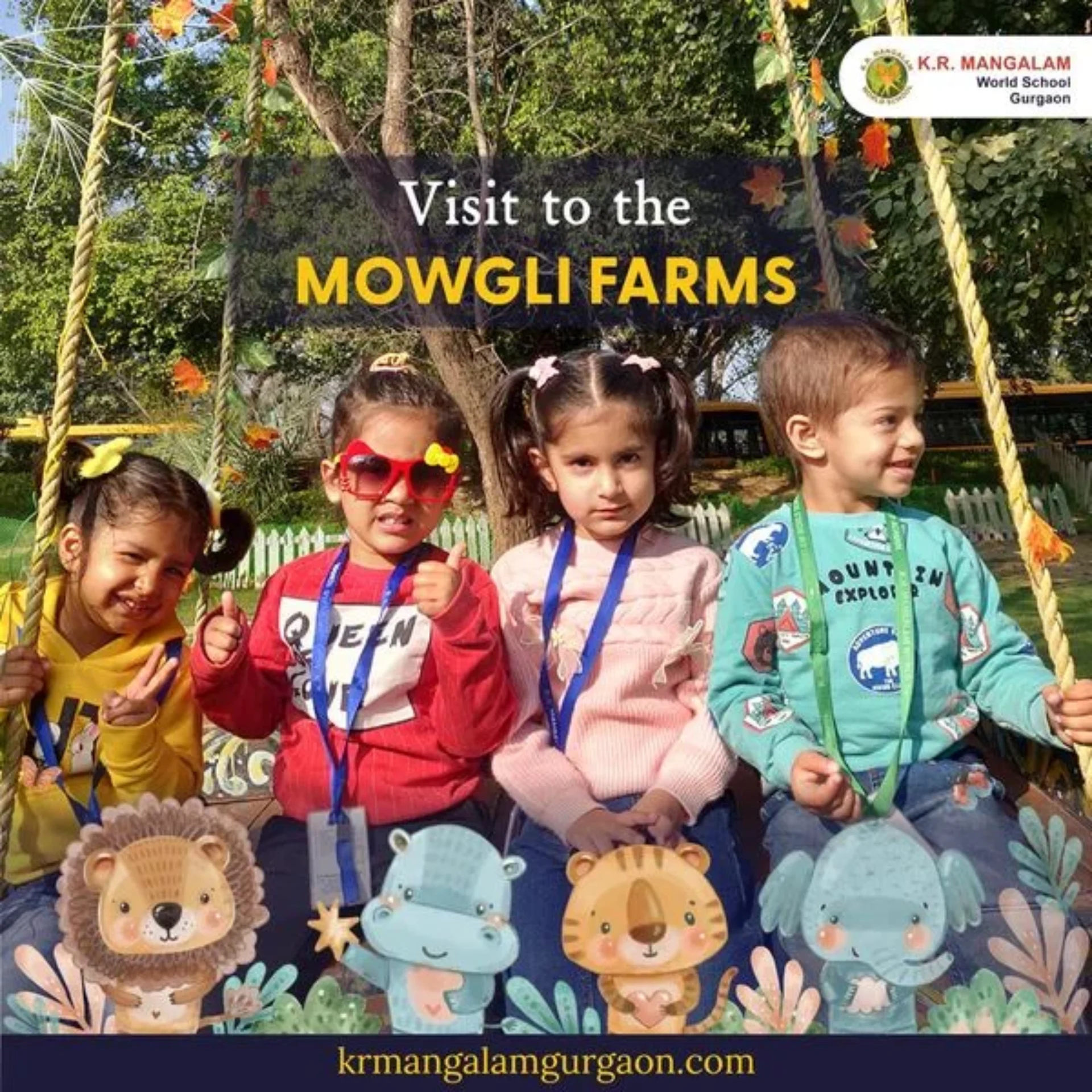 Students of the class Nursery visited the Mowgli farm Where they enjoyed