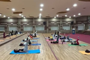 Students participated in the yoga session organized at school-5